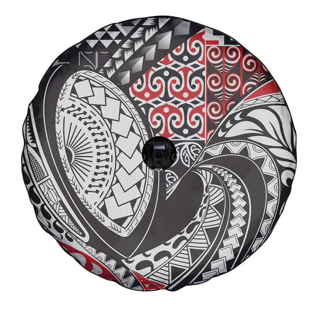 Aotearoa Maori Rugby Tribal Tattoo Spare Tire Cover Kowhaiwhai Taniko Patchwork Motifs LT9 - Polynesian Pride