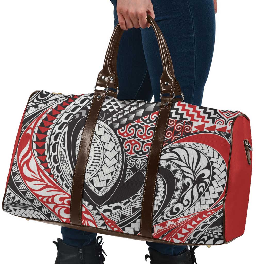Aotearoa Maori Rugby Tribal Tattoo Travel Bag Kowhaiwhai Taniko Patchwork Motifs LT9 - Polynesian Pride