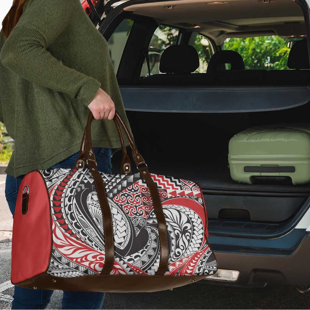Aotearoa Maori Rugby Tribal Tattoo Travel Bag Kowhaiwhai Taniko Patchwork Motifs LT9 - Polynesian Pride