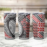 Aotearoa Maori Rugby Tribal Tattoo Tumbler Cup Kowhaiwhai Taniko Patchwork Motifs LT9 - Polynesian Pride