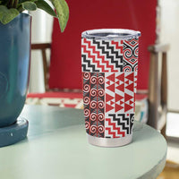 Aotearoa Maori Rugby Tribal Tattoo Tumbler Cup Kowhaiwhai Taniko Patchwork Motifs LT9 - Polynesian Pride
