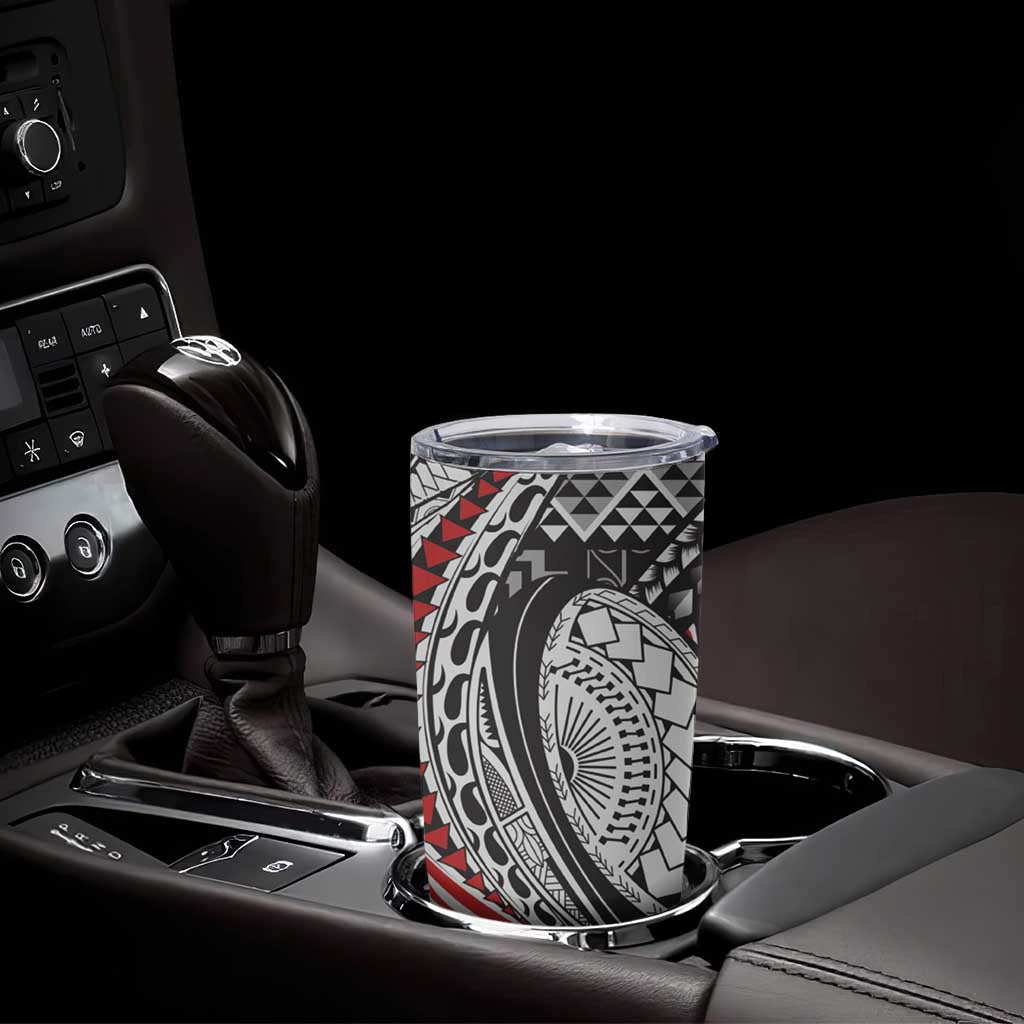 Aotearoa Maori Rugby Tribal Tattoo Tumbler Cup Kowhaiwhai Taniko Patchwork Motifs LT9 - Polynesian Pride