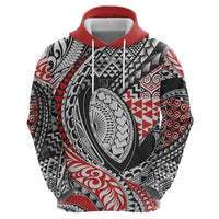 Aotearoa Maori Rugby Tribal Tattoo Zip Hoodie Kowhaiwhai Taniko Patchwork Motifs LT9 - Polynesian Pride