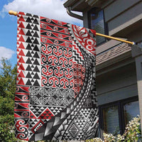 Aotearoa Maori Tribal Tattoo Garden Flag Kowhaiwhai Taniko Patchwork Motifs LT9 - Polynesian Pride