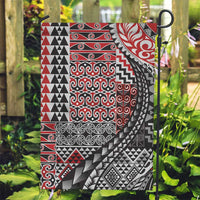 Aotearoa Maori Tribal Tattoo Garden Flag Kowhaiwhai Taniko Patchwork Motifs LT9 Garden Flag Red - Polynesian Pride