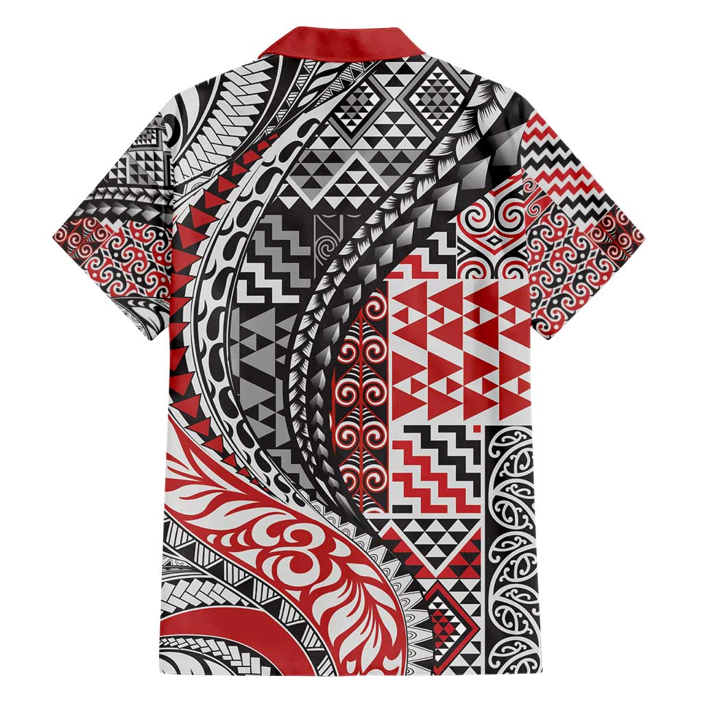 Aotearoa Maori Tribal Tattoo Hawaiian Shirt Kowhaiwhai Taniko Patchwork Motifs