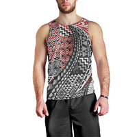 Aotearoa Maori Tribal Tattoo Men Tank Top Kowhaiwhai Taniko Patchwork Motifs LT9 - Polynesian Pride