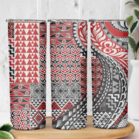 Aotearoa Maori Tribal Tattoo Skinny Tumbler Kowhaiwhai Taniko Patchwork Motifs LT9 - Polynesian Pride
