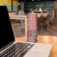 Aotearoa Maori Tribal Tattoo Skinny Tumbler Kowhaiwhai Taniko Patchwork Motifs LT9 - Polynesian Pride