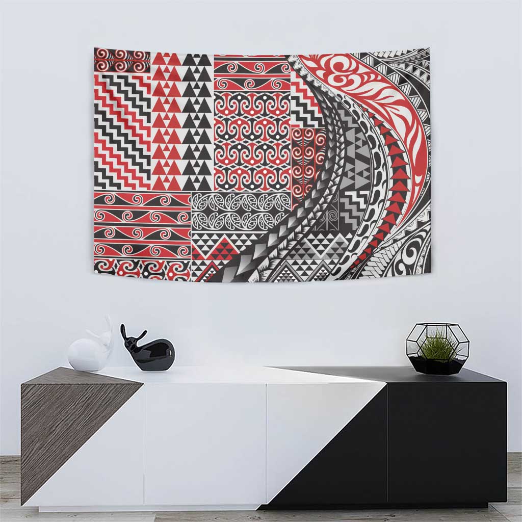 Aotearoa Maori Tribal Tattoo Tapestry Kowhaiwhai Taniko Patchwork Motifs LT9 - Polynesian Pride