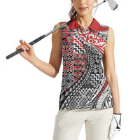 Aotearoa Maori Tribal Tattoo Women Sleeveless Polo Shirt Kowhaiwhai Taniko Patchwork Motifs LT9 - Polynesian Pride
