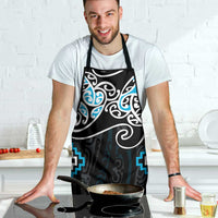 Blue Aotearoa Tukutuku Manawa Tapu Apron Ta Moko Toi Maori - Polynesian Pride