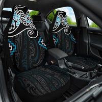 Blue Aotearoa Tukutuku Manawa Tapu Car Seat Cover Ta Moko Toi Maori LT9 One Size Blue - Polynesian Pride