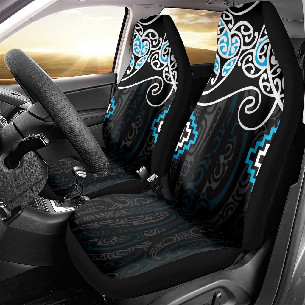 Blue Aotearoa Tukutuku Manawa Tapu Car Seat Cover Ta Moko Toi Maori LT9 - Polynesian Pride
