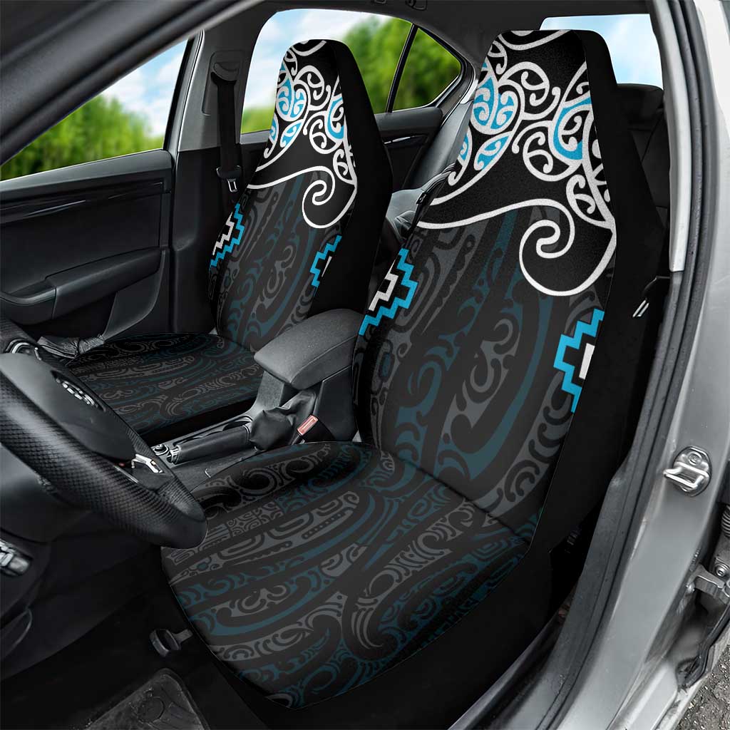 Blue Aotearoa Tukutuku Manawa Tapu Car Seat Cover Ta Moko Toi Maori LT9 - Polynesian Pride