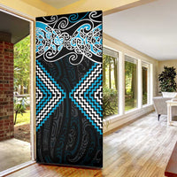 Blue Aotearoa Tukutuku Manawa Tapu Door Cover Ta Moko Toi Maori LT9 - Polynesian Pride