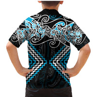 Blue Aotearoa Tukutuku Manawa Tapu Family Matching Mermaid Dress and Hawaiian Shirt Ta Moko Toi Maori LT9 - Polynesian Pride