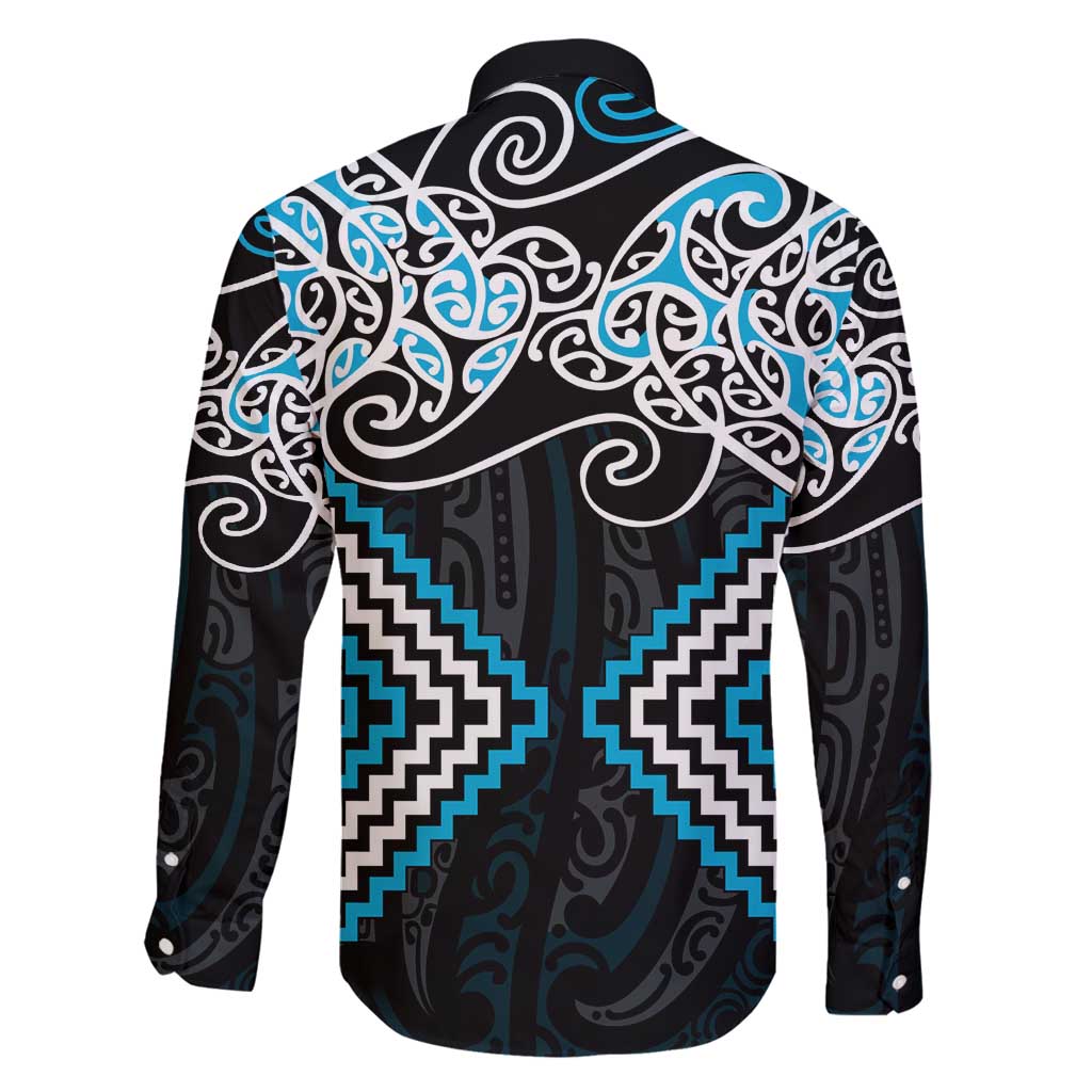 Blue Aotearoa Tukutuku Manawa Tapu Family Matching Mermaid Dress and Hawaiian Shirt Ta Moko Toi Maori LT9 - Polynesian Pride