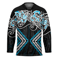Blue Aotearoa Tukutuku Manawa Tapu Hockey Jersey Ta Moko Toi Maori LT9 Unisex Blue - Polynesian Pride