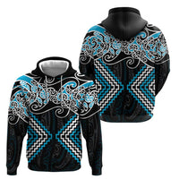 Blue Aotearoa Tukutuku Manawa Tapu Hoodie Ta Moko Toi Maori LT9 - Polynesian Pride