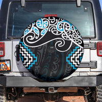Blue Aotearoa Tukutuku Manawa Tapu Spare Tire Cover Ta Moko Toi Maori LT9 Blue - Polynesian Pride