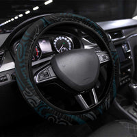 Blue Aotearoa Tukutuku Manawa Tapu Steering Wheel Cover Ta Moko Toi Maori LT9 Universal Fit Blue - Polynesian Pride