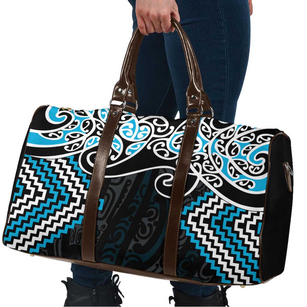 Blue Aotearoa Tukutuku Manawa Tapu Travel Bag Ta Moko Toi Maori LT9 - Polynesian Pride