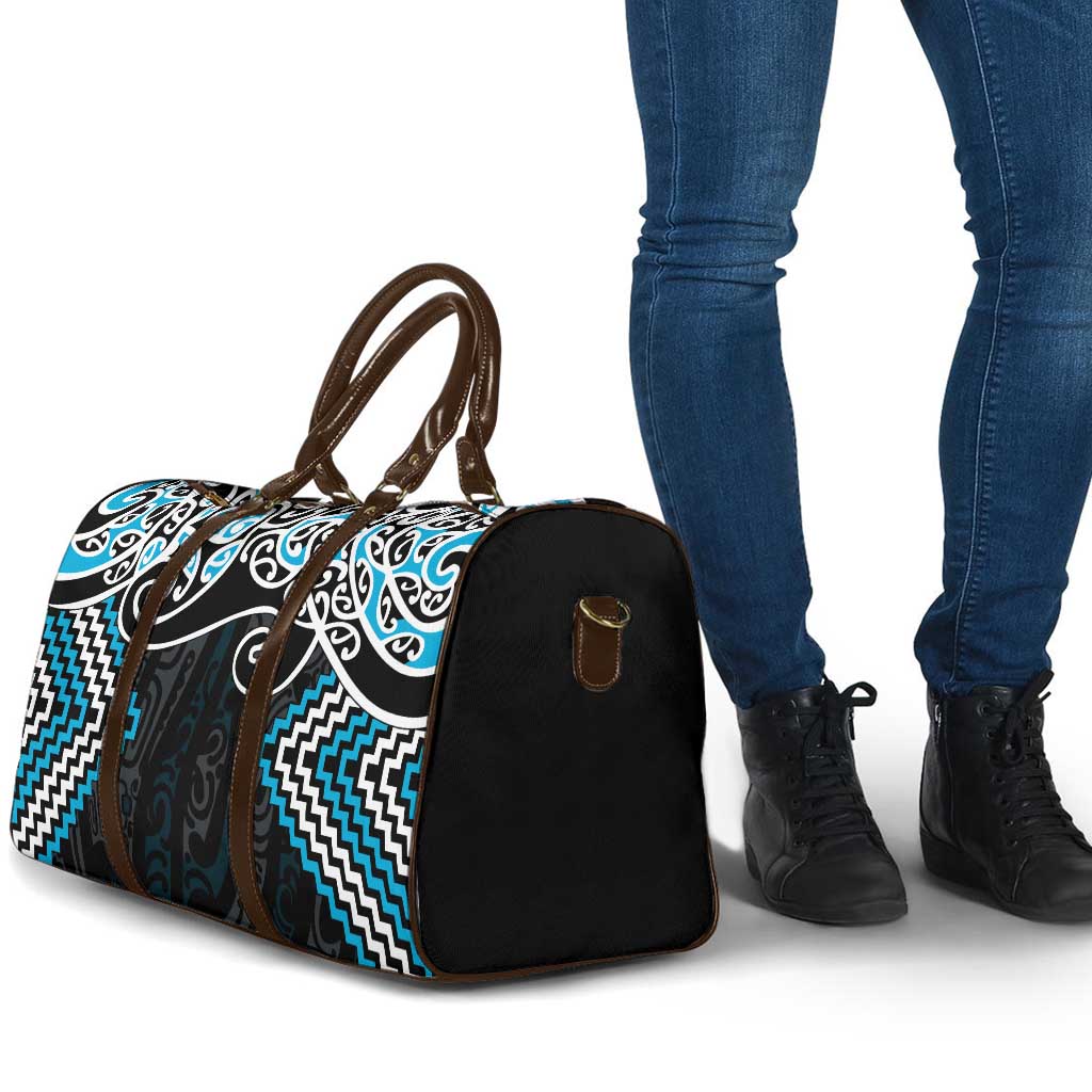 Blue Aotearoa Tukutuku Manawa Tapu Travel Bag Ta Moko Toi Maori LT9 - Polynesian Pride