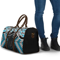 Blue Aotearoa Tukutuku Manawa Tapu Travel Bag Ta Moko Toi Maori LT9 - Polynesian Pride