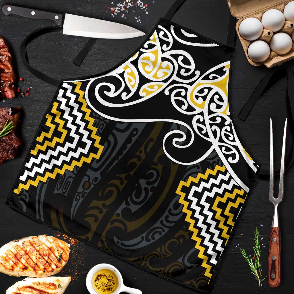 Gold Aotearoa Tukutuku Manawa Tapu Apron Ta Moko Toi Maori - Polynesian Pride