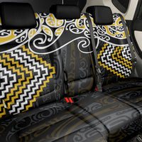 Gold Aotearoa Tukutuku Manawa Tapu Back Car Seat Cover Ta Moko Toi Maori LT9 - Polynesian Pride