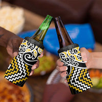 Gold Aotearoa Tukutuku Manawa Tapu 4 in 1 Can Cooler Tumbler Ta Moko Toi Maori LT9 - Polynesian Pride