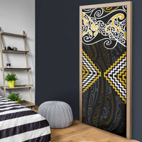 Gold Aotearoa Tukutuku Manawa Tapu Door Cover Ta Moko Toi Maori LT9 - Polynesian Pride