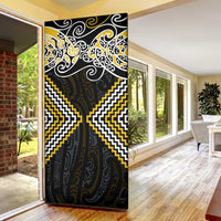 Gold Aotearoa Tukutuku Manawa Tapu Door Cover Ta Moko Toi Maori LT9 - Polynesian Pride
