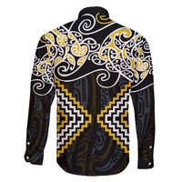 Gold Aotearoa Tukutuku Manawa Tapu Family Matching Mermaid Dress and Hawaiian Shirt Ta Moko Toi Maori LT9 - Polynesian Pride