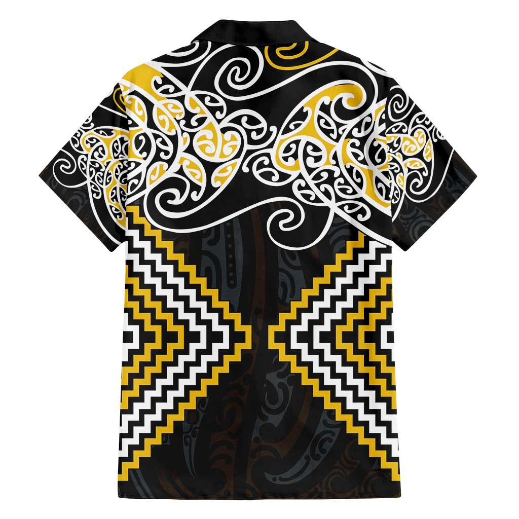 Gold Aotearoa Tukutuku Manawa Tapu Family Matching Puletasi and Hawaiian Shirt Ta Moko Toi Maori LT9 - Polynesian Pride