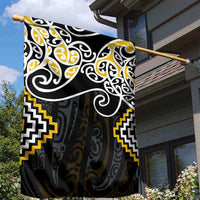 Gold Aotearoa Tukutuku Manawa Tapu Garden Flag Ta Moko Toi Maori LT9 - Polynesian Pride