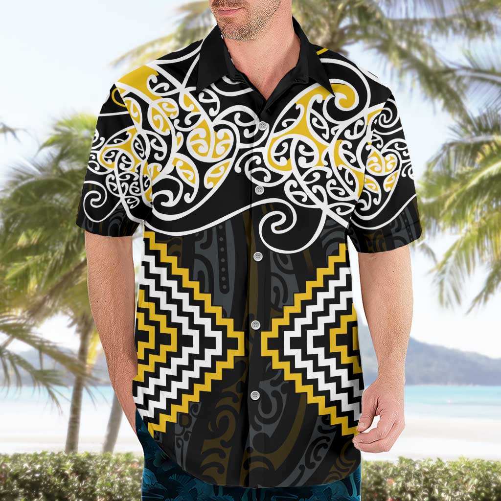 Gold Aotearoa Tukutuku Manawa Tapu Hawaiian Shirt Ta Moko Toi Maori LT9 - Polynesian Pride