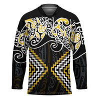 Gold Aotearoa Tukutuku Manawa Tapu Hockey Jersey Ta Moko Toi Maori LT9 Unisex Gold - Polynesian Pride