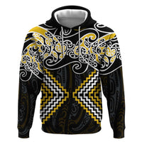 Gold Aotearoa Tukutuku Manawa Tapu Hoodie Ta Moko Toi Maori LT9 Pullover Hoodie Gold - Polynesian Pride