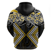 Gold Aotearoa Tukutuku Manawa Tapu Hoodie Ta Moko Toi Maori LT9 - Polynesian Pride