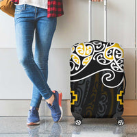 Gold Aotearoa Tukutuku Manawa Tapu Luggage Cover Ta Moko Toi Maori LT9 - Polynesian Pride