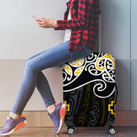 Gold Aotearoa Tukutuku Manawa Tapu Luggage Cover Ta Moko Toi Maori LT9 - Polynesian Pride