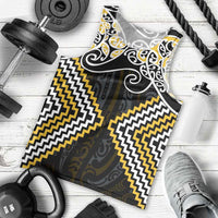 Gold Aotearoa Tukutuku Manawa Tapu Men Tank Top Ta Moko Toi Maori LT9 - Polynesian Pride