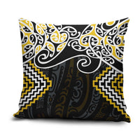 Gold Aotearoa Tukutuku Manawa Tapu Pillow Cover Ta Moko Toi Maori LT9 Gold - Polynesian Pride