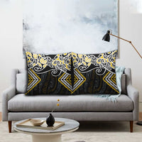 Gold Aotearoa Tukutuku Manawa Tapu Pillow Cover Ta Moko Toi Maori LT9 - Polynesian Pride