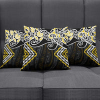 Gold Aotearoa Tukutuku Manawa Tapu Pillow Cover Ta Moko Toi Maori LT9 - Polynesian Pride