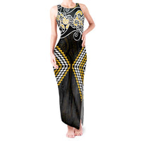 Gold Aotearoa Tukutuku Manawa Tapu Tank Maxi Dress Ta Moko Toi Maori LT9 Women Gold - Polynesian Pride