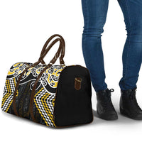 Gold Aotearoa Tukutuku Manawa Tapu Travel Bag Ta Moko Toi Maori LT9 - Polynesian Pride