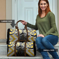 Gold Aotearoa Tukutuku Manawa Tapu Travel Bag Ta Moko Toi Maori LT9 - Polynesian Pride